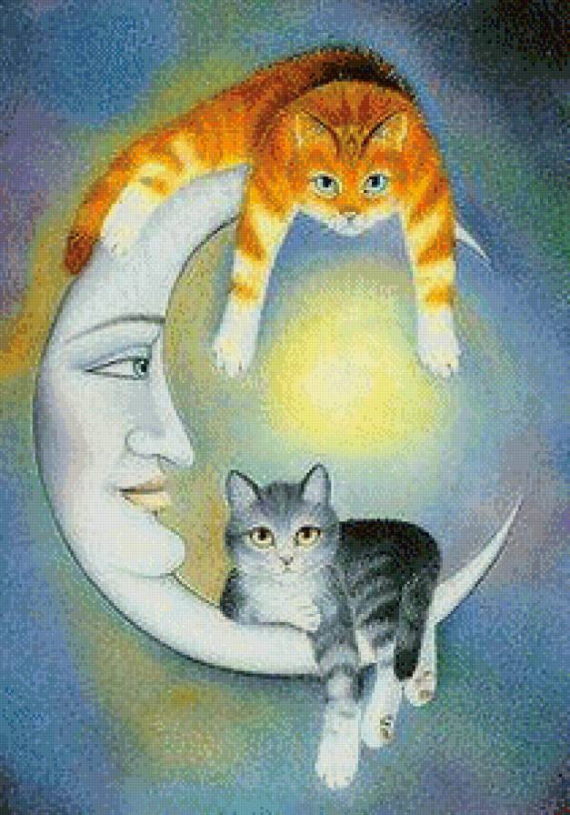 Месяц - кошки, ночь - предпросмотр