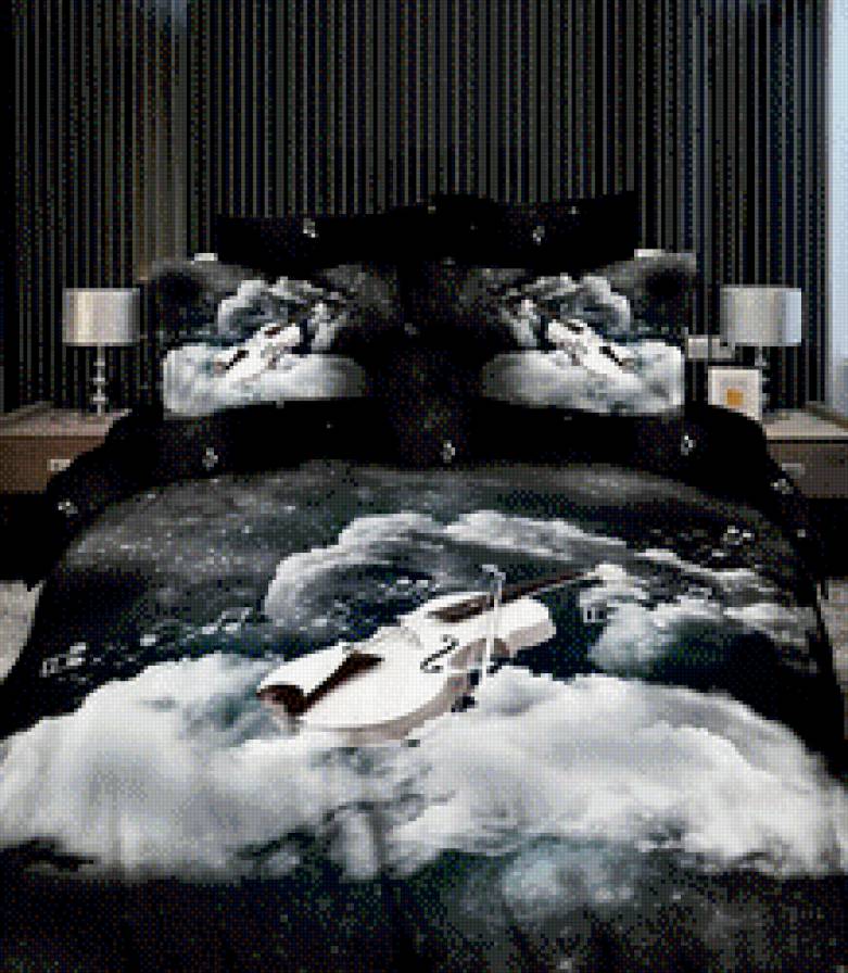 постель-музыка - интерьер - предпросмотр