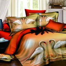 Оригинал схемы вышивки «постель-лебеди» (№473416)
