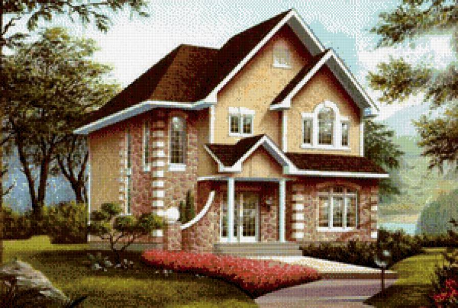 №473599 - природа, картина, дом - предпросмотр