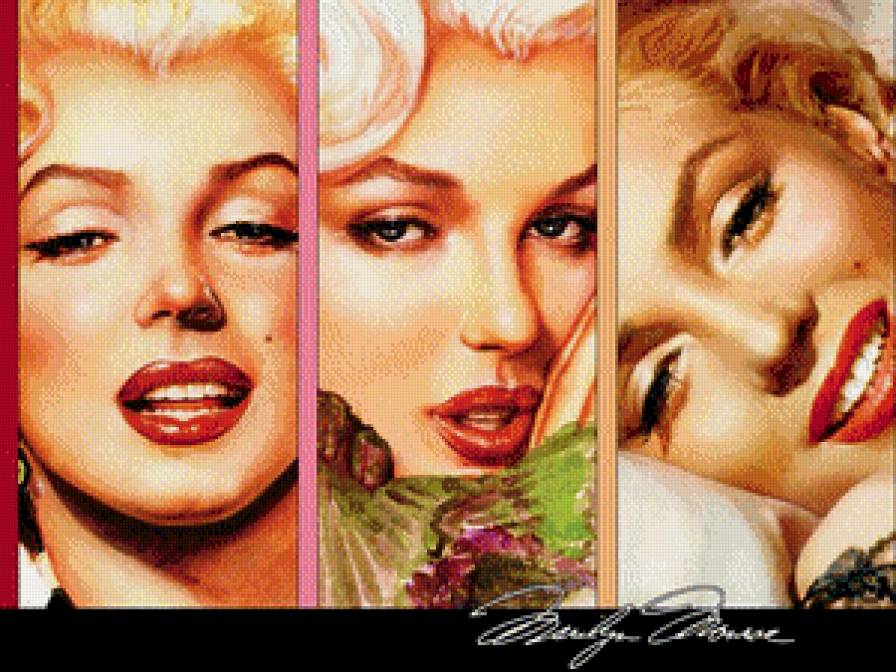 Мерлин Монро - девушка, триптих, знаменитость - предпросмотр
