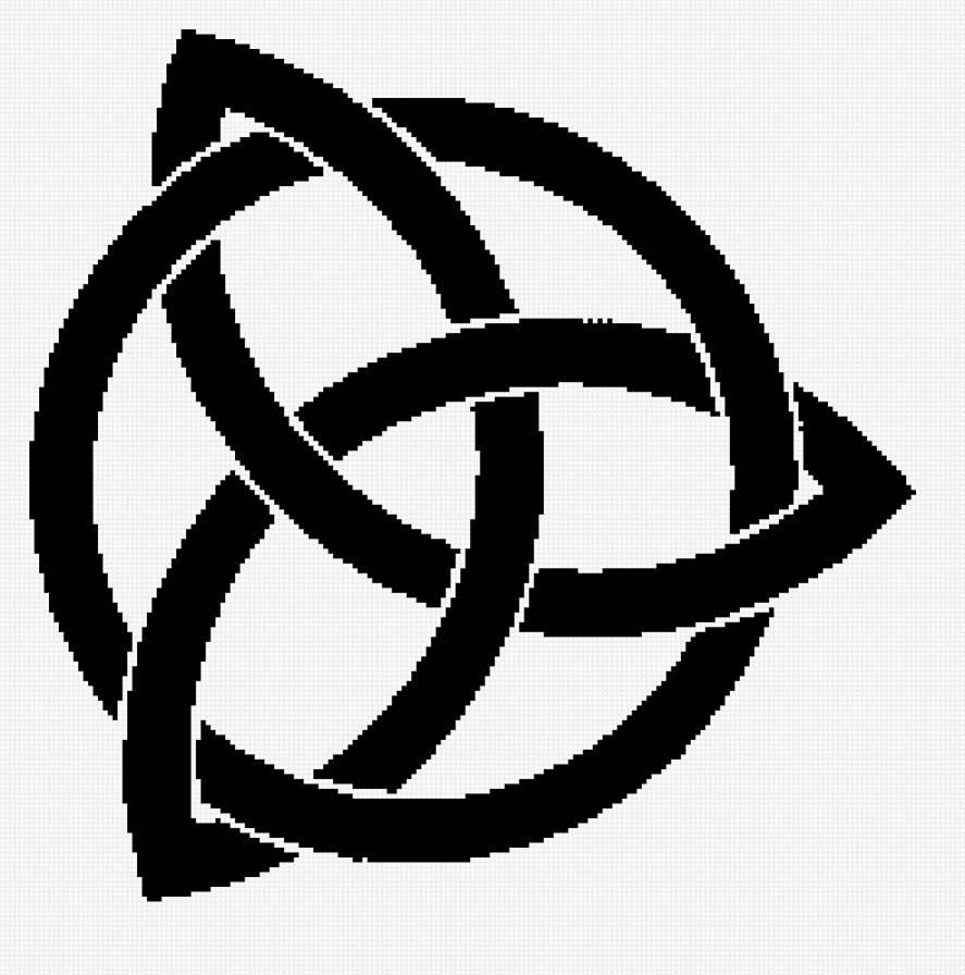 Триглав - словянские знаки, монохром, символ, триглав - предпросмотр