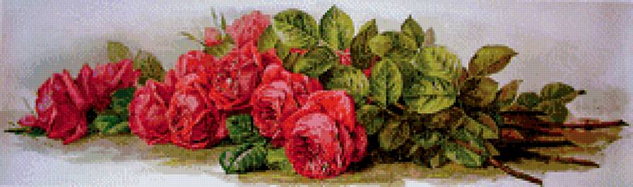 розы - картина, букет, живопись, роза, цветы - предпросмотр