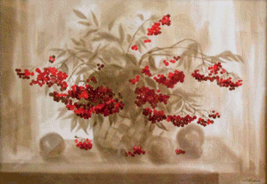 рябина - живопись, рябина - предпросмотр