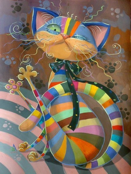 радужный кот - радужный кот, кот - оригинал