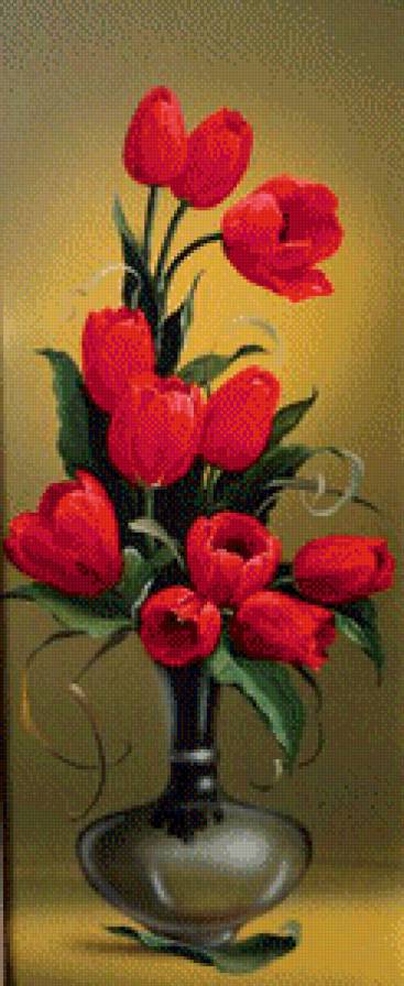 тюльпаны в вазе - цветы - предпросмотр