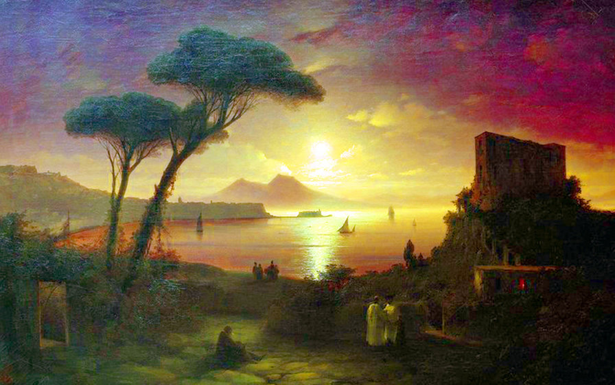 Неаполитанский залив в лунную ночь - оригинал