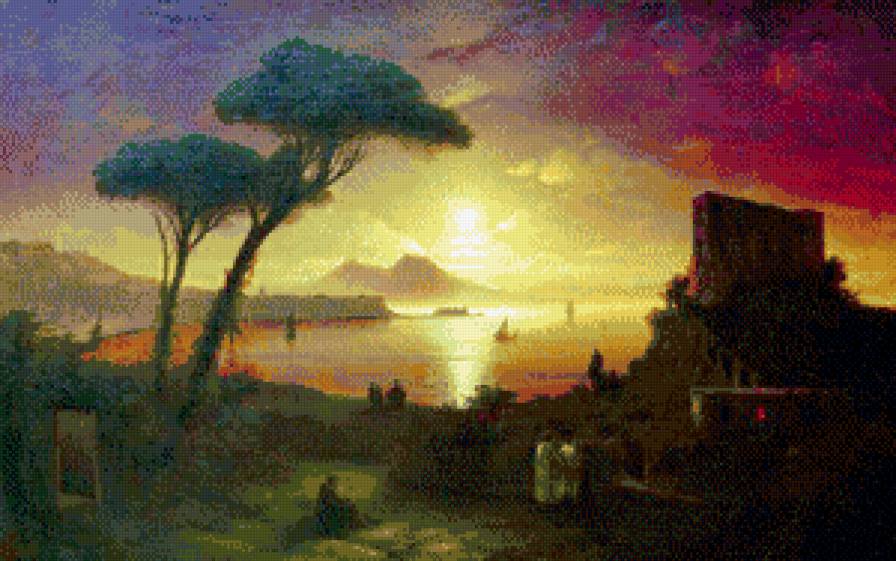 Неаполитанский залив в лунную ночь - предпросмотр