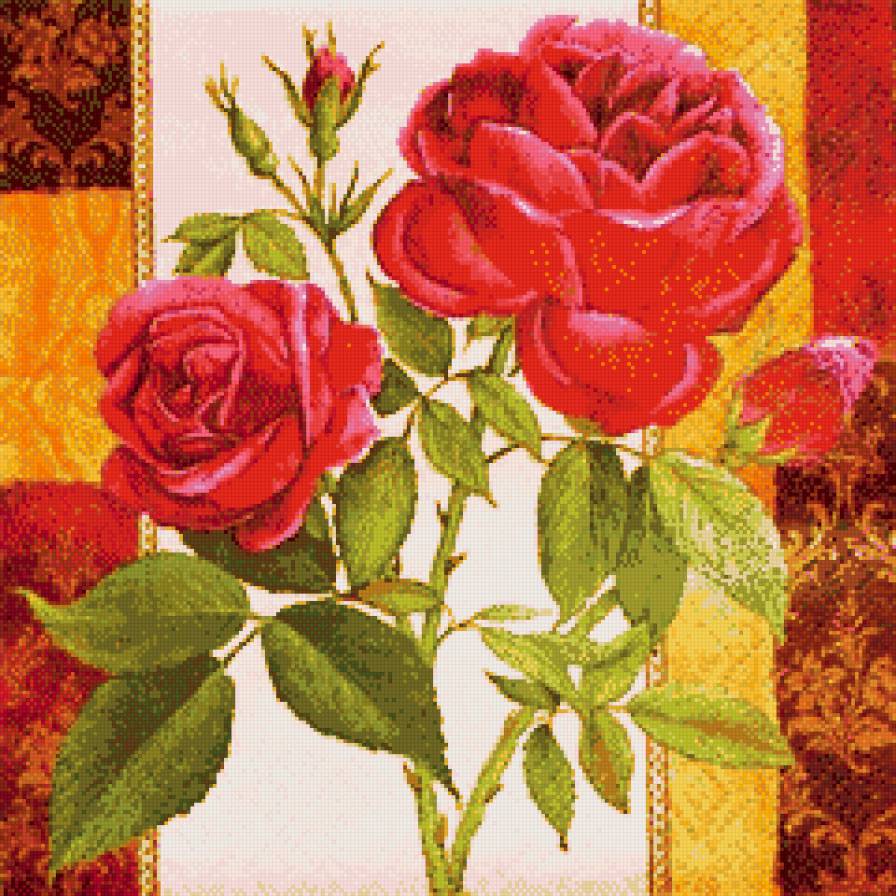 розы на подушку - подушка, цветы, розы, букет - предпросмотр