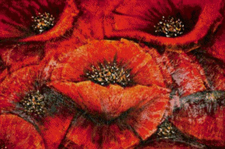 Подушка Королевские маки - предпросмотр