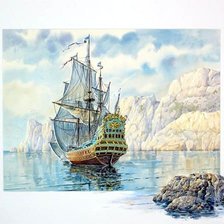 Схема вышивки «парусник»