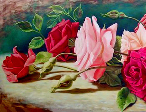 розы часть 1 - живопись, букет, цветы, роза - оригинал