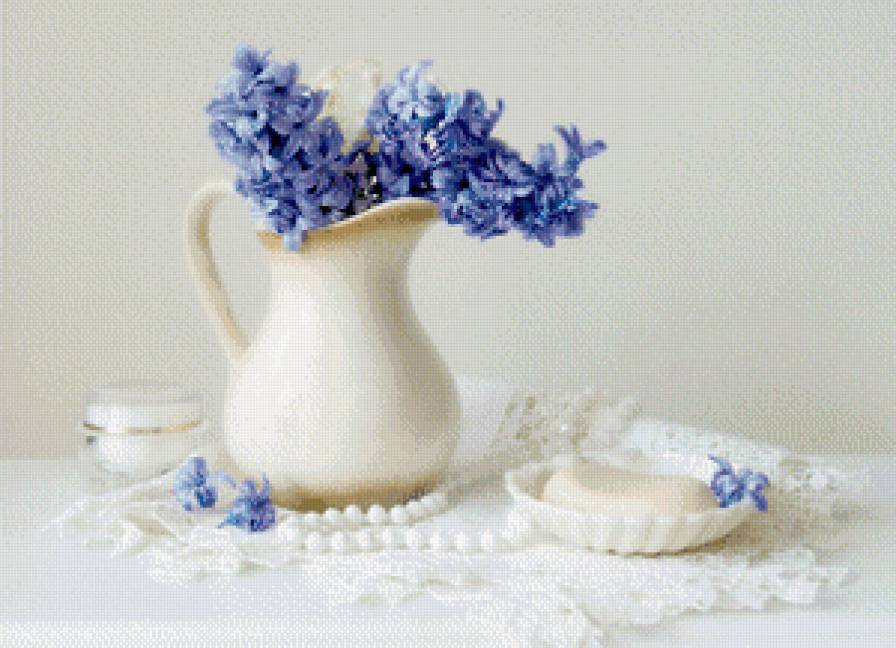 цветы в кувшине - жемчуг, кувшин, цветы - предпросмотр