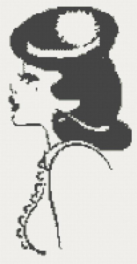 Дамочка - монохром, девушка, дама, красавица - предпросмотр