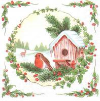 птички в домике2 - подушка, природа, зима, птицы - оригинал