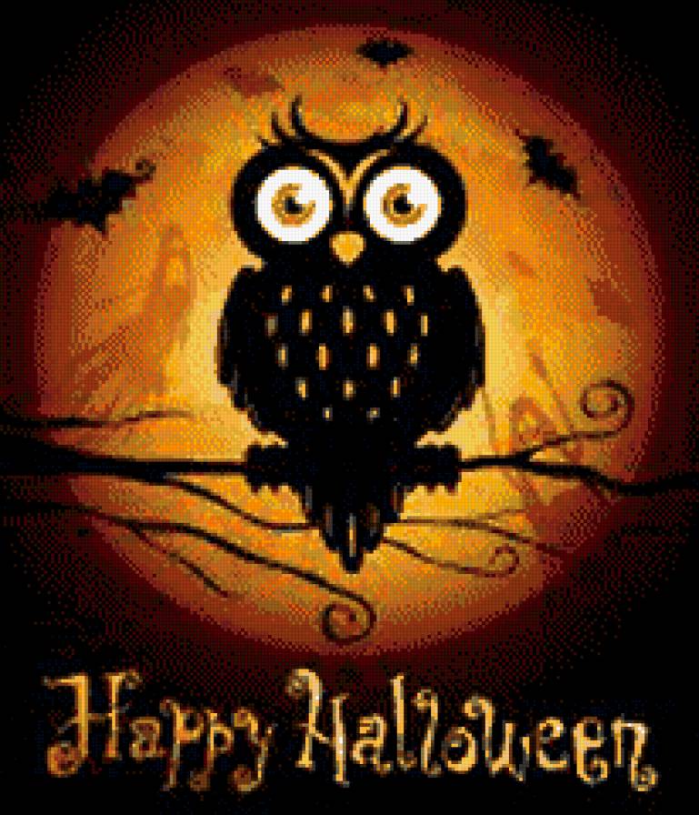 хеллоуин - сова, магия, праздник, фэнтези - предпросмотр