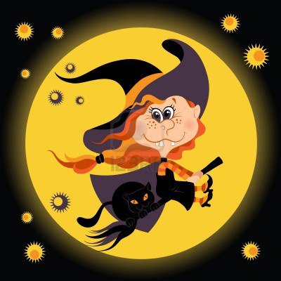 хеллоуин - подушка, фэнтези, ведьма, метла, детское, магия - оригинал
