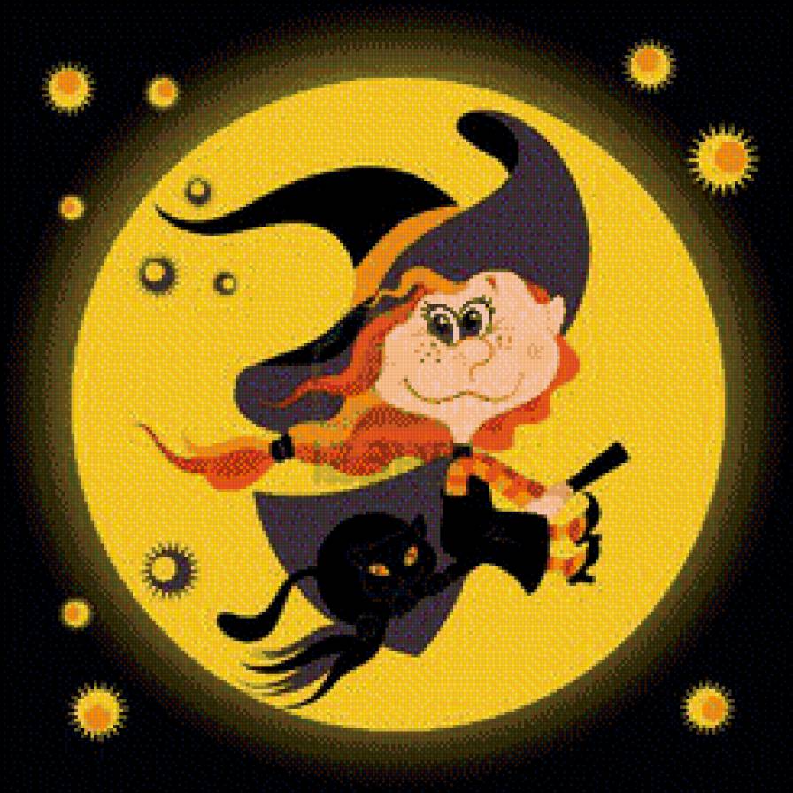 хеллоуин - фэнтези, ведьма, метла, подушка, детское, магия - предпросмотр