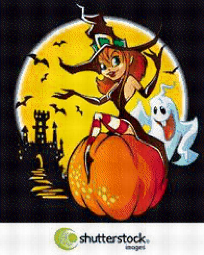 хеллоуин - метла, фэнтези, ведьма, магия, девушка - предпросмотр