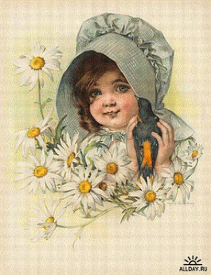 ромашки - девочка, ребенок - предпросмотр