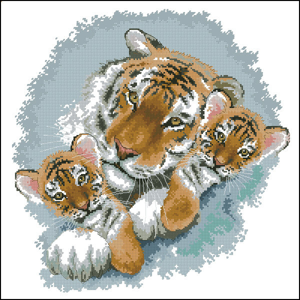 Тигрица с тигрёнком - тигрята, тигры, тигрица с тигренком, животные - оригинал