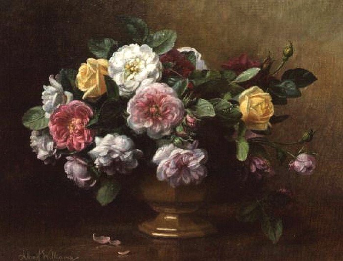 №478743 - цветы, albert williams, живопись, букет, натюрморт - оригинал
