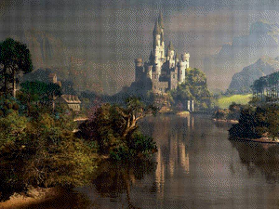 Замок - замок, пейзаж - предпросмотр