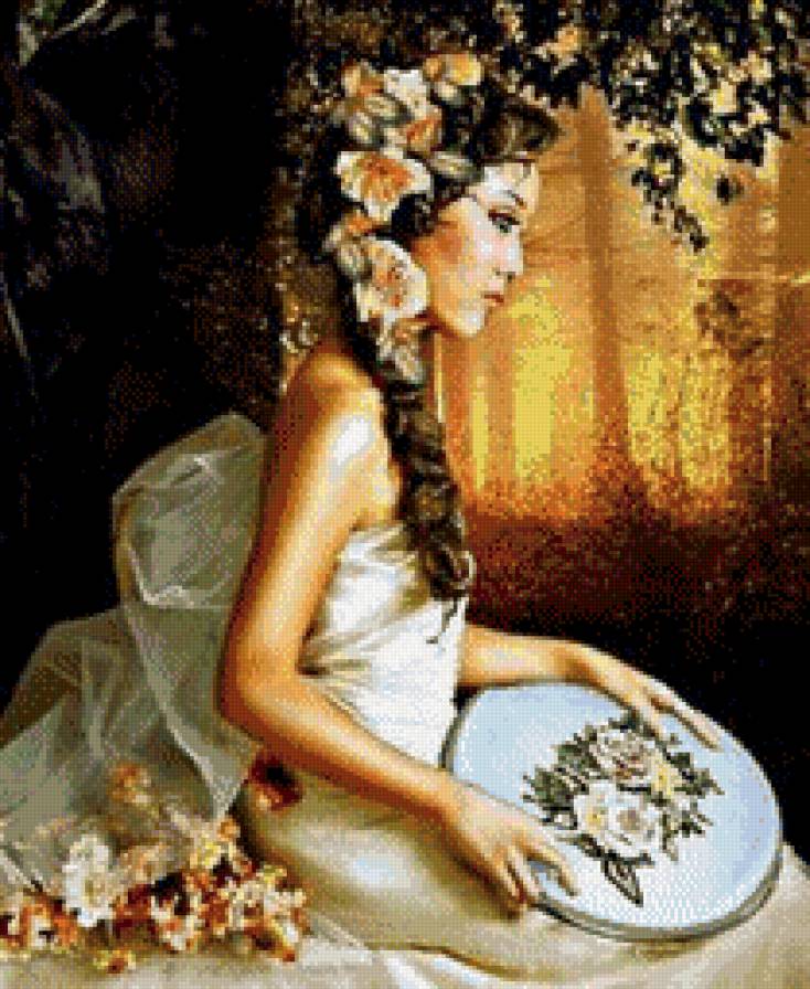 Рукодельница - розы, девушки, лес - предпросмотр