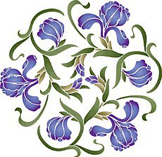Орнамент. Ирисы. - цветы, орнамент, ирисы - оригинал