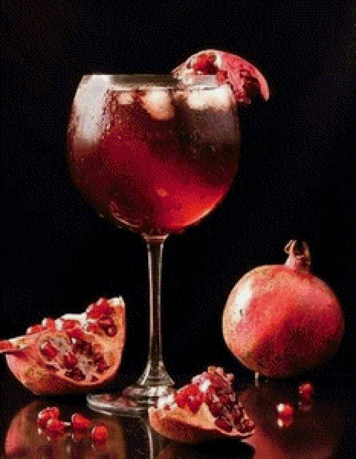 Цвет граната. - бокал, гранат, для кухни, в бар, стекло - предпросмотр