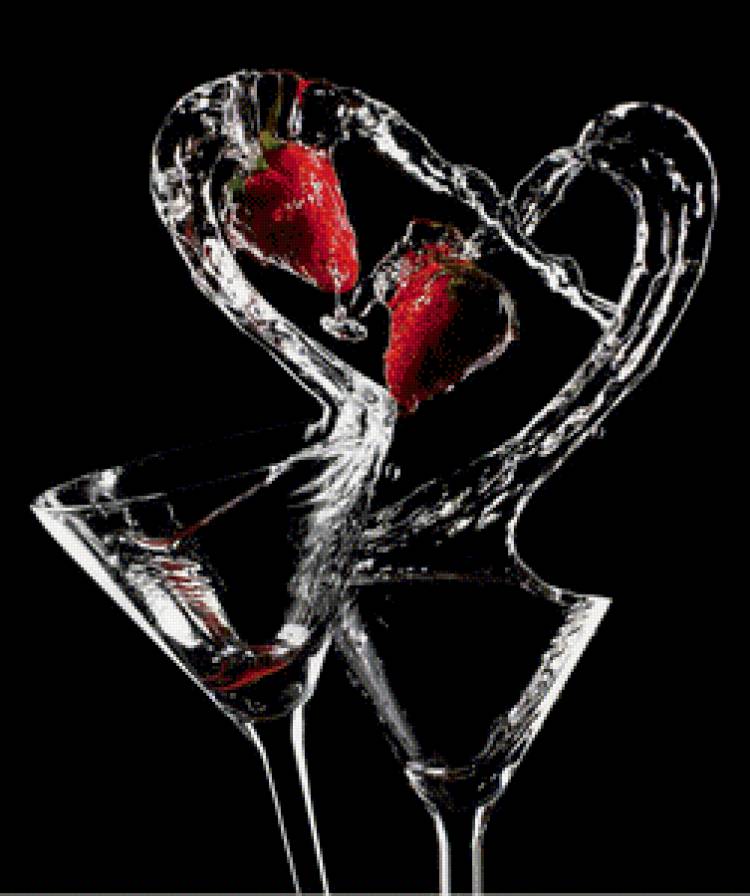 Брызги. - в бар, клубника, стекло, брызги, на кухню, бокал - предпросмотр