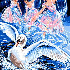 Схема вышивки «Лебединое озеро»