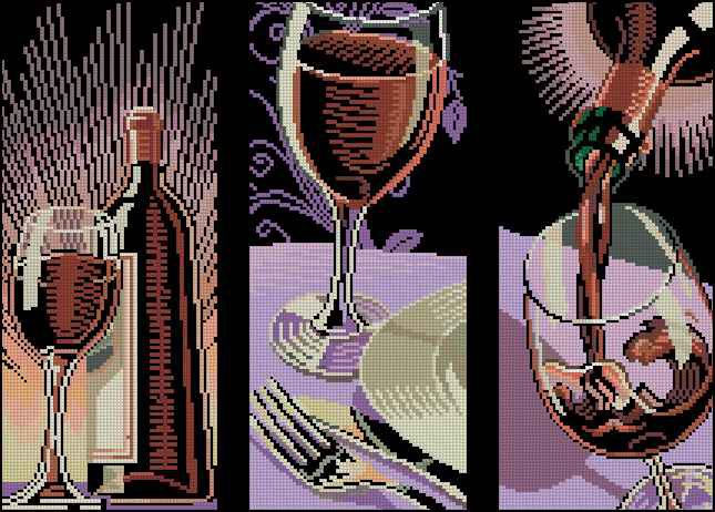 Триптих"Бокал вина" - триптих, бокал вина, натюрморт - оригинал