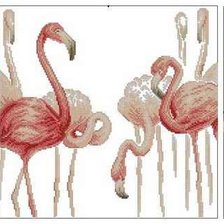 Оригинал схемы вышивки «Триптих"Фламинго"» (№479568)