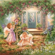 Схема вышивки «ангелочки»