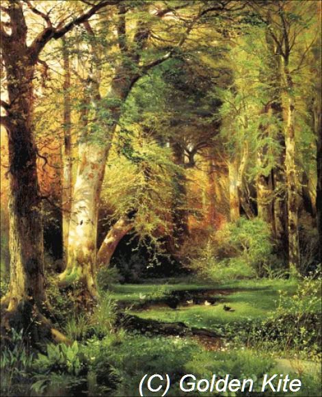 лес - картина, природа, живопись - оригинал