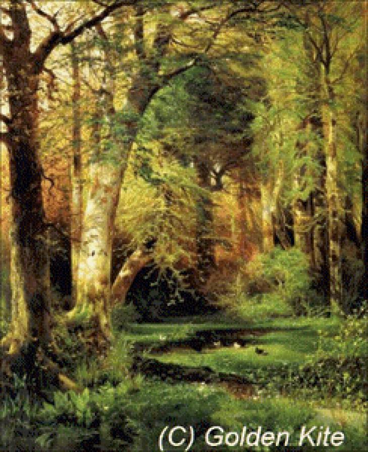 лес - картина, природа, живопись - предпросмотр