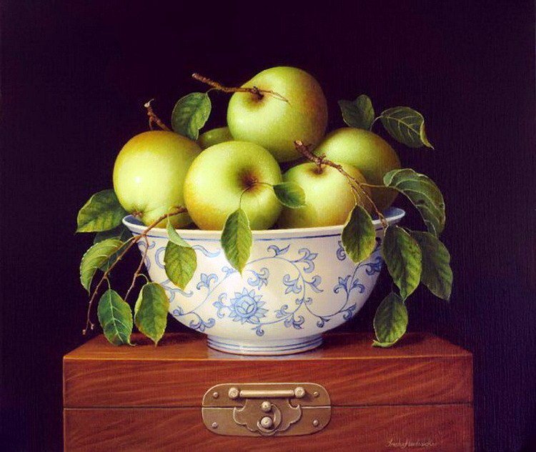 Яблоки - натюрморт, фрукты, яблоки - оригинал