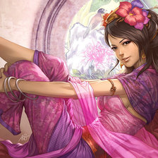 Схема вышивки «девушка в розовом»