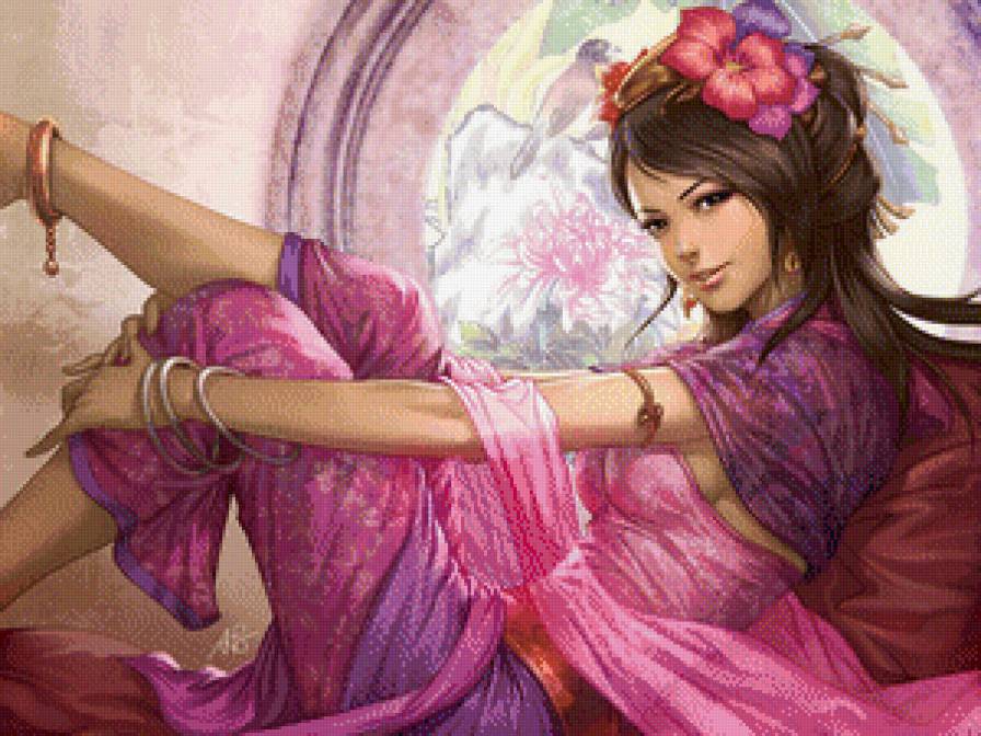 девушка в розовом - предпросмотр