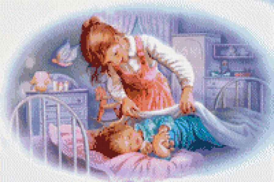 Спокойной ночки! - ночь, кроватка, дети - предпросмотр