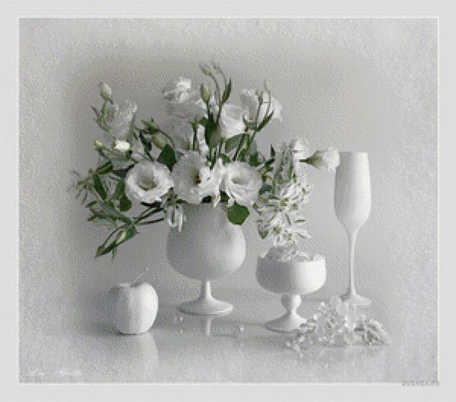 Натюрморт - белое, свадьба, розы - предпросмотр