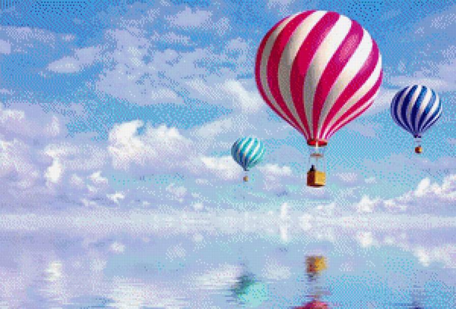 Небо - небо, воздушные шары - предпросмотр