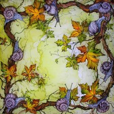 Схема вышивки «подушка "осень"»