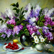 Схема вышивки «букет сирени»