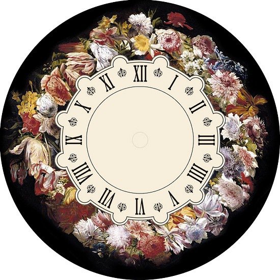 цветочные часы - часы, винтаж, цветы - оригинал