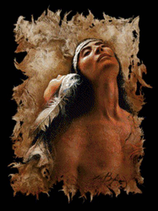 Индейские мотивы - индейские мотивы, двое, пара - предпросмотр