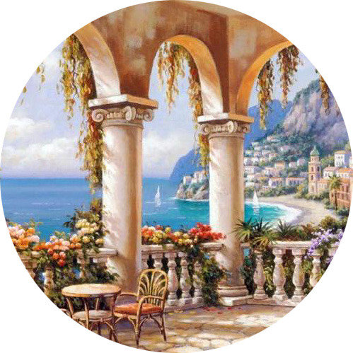 Крымское утро - круглые, пейзаж - оригинал