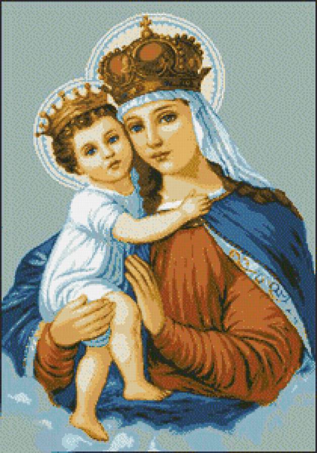 Мария с младенцем - икона - предпросмотр