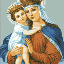 Оригинал схемы вышивки «Мария с младенцем» (№481516)
